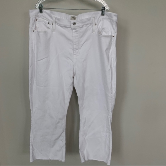 J. Crew 9” Demi Boot Crop White Denim Jeans Size 36 - Picture 1 of 9